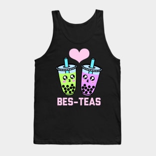 Funny Boba Tea Matching Couple Bubble Tea Besties Tank Top